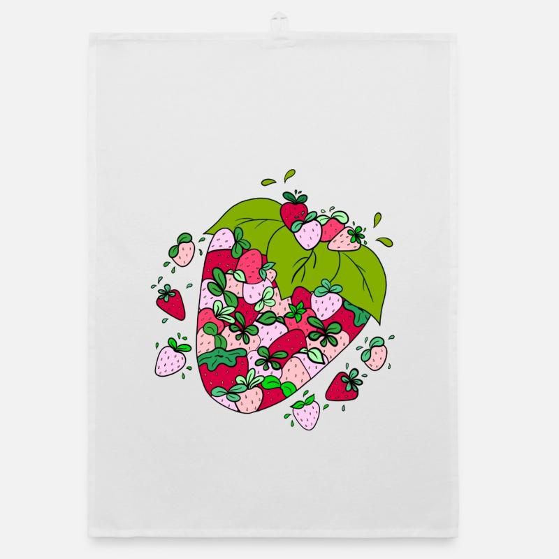Fruchtige Erdbeeren Organic Geschirrtuch