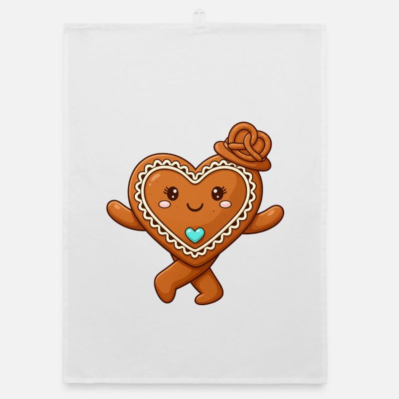 Lebkuchen Herzchen Organic Geschirrtuch