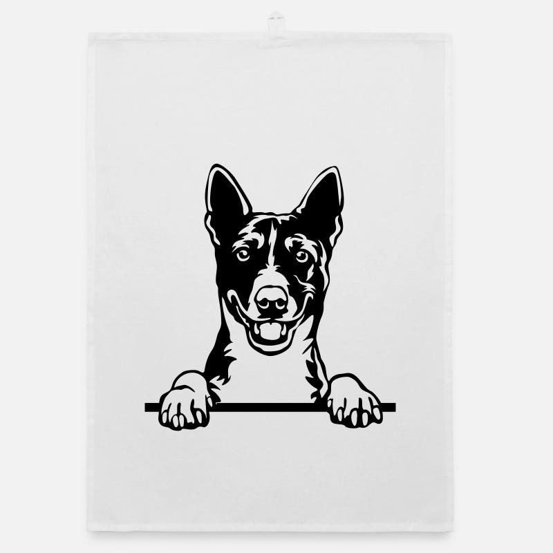 Basenji Kopf Organic Geschirrtuch