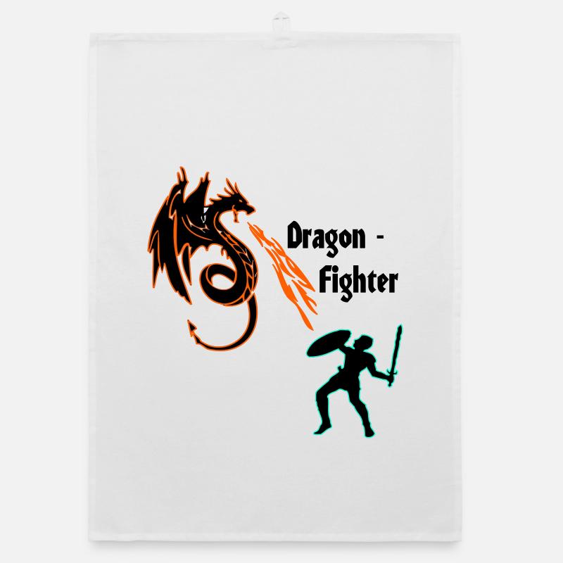 Dragon Fighter Organic dish towel