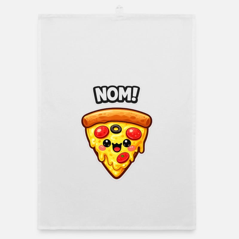 Conception de la part de pizza Kawaii Torchon bio