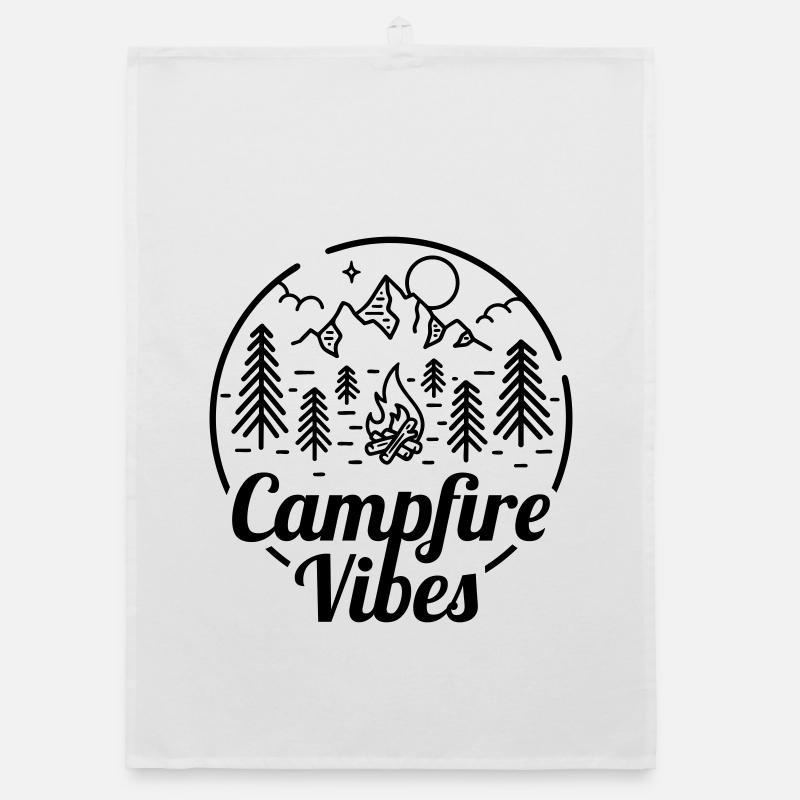 Campfire Vibes - Organic Geschirrtuch - Weiß