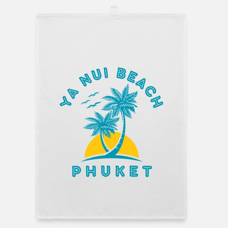 Phuket Beach Palm Sunset Organic dish towel