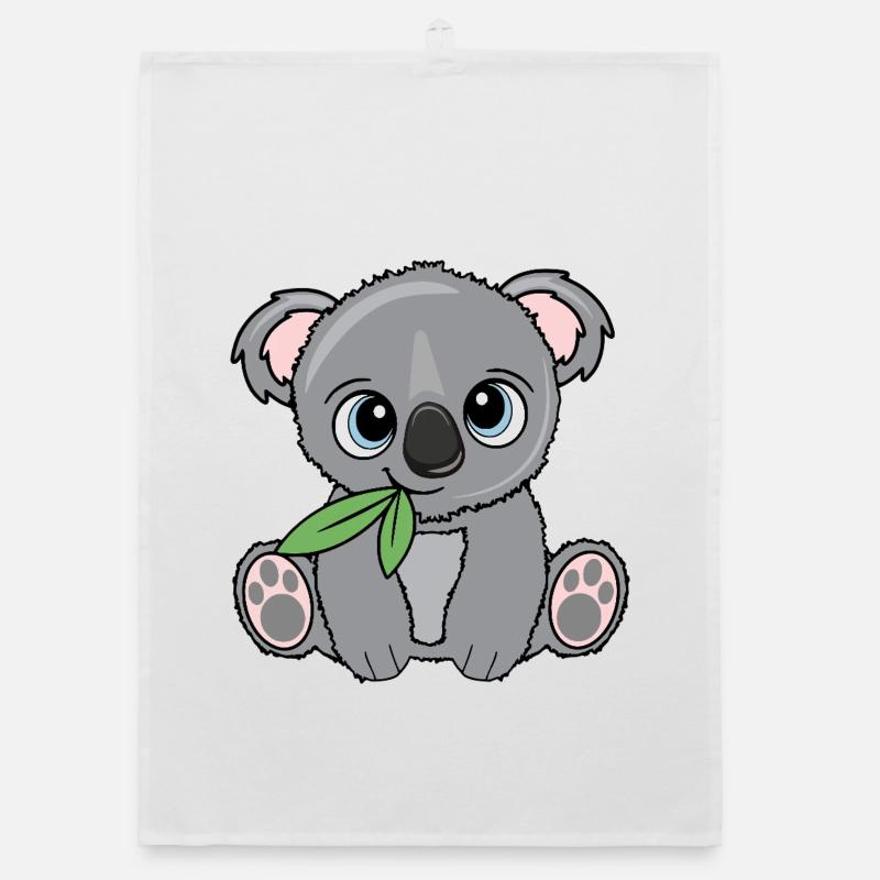 Small koala with leaf Organic dish towel