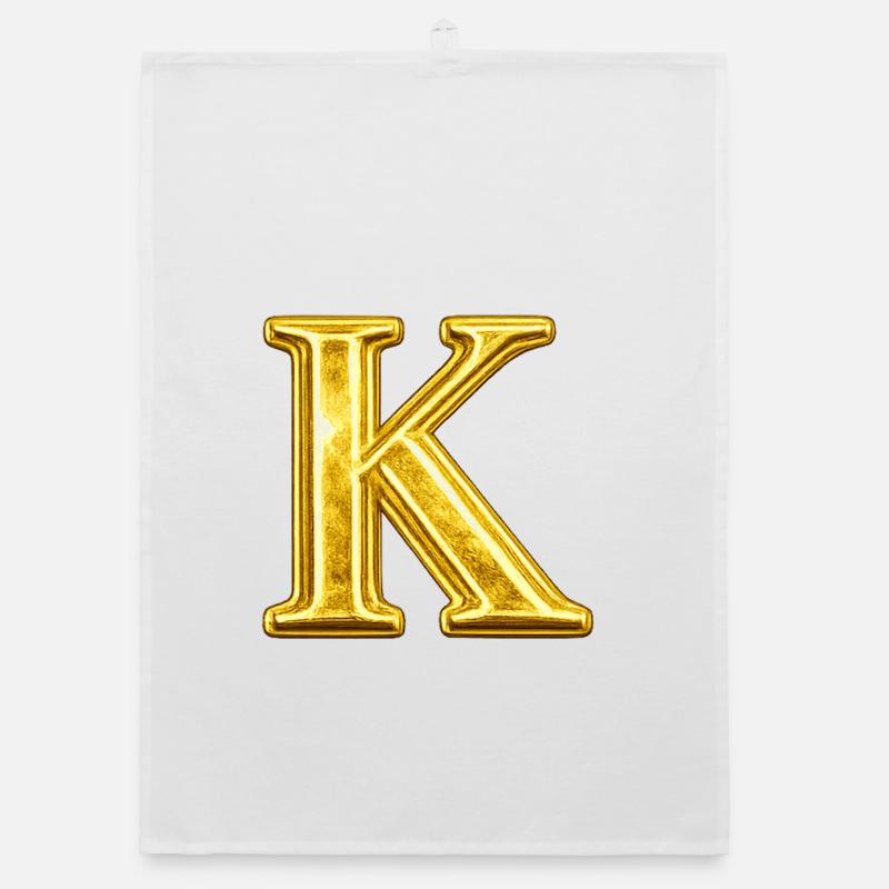 K Golden Monogram Organic dish towel