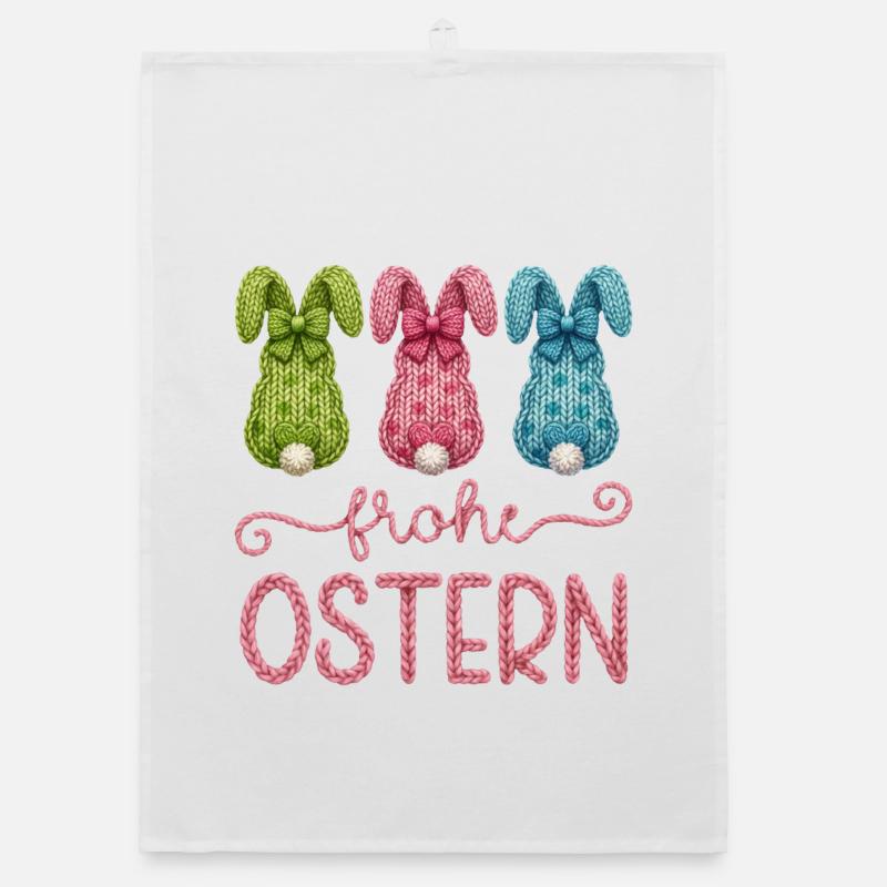 Frohe Ostern Organic Geschirrtuch