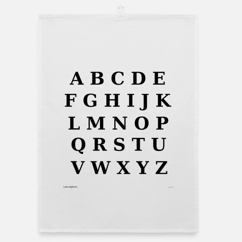 Alphabet latin (noir) Torchon bio