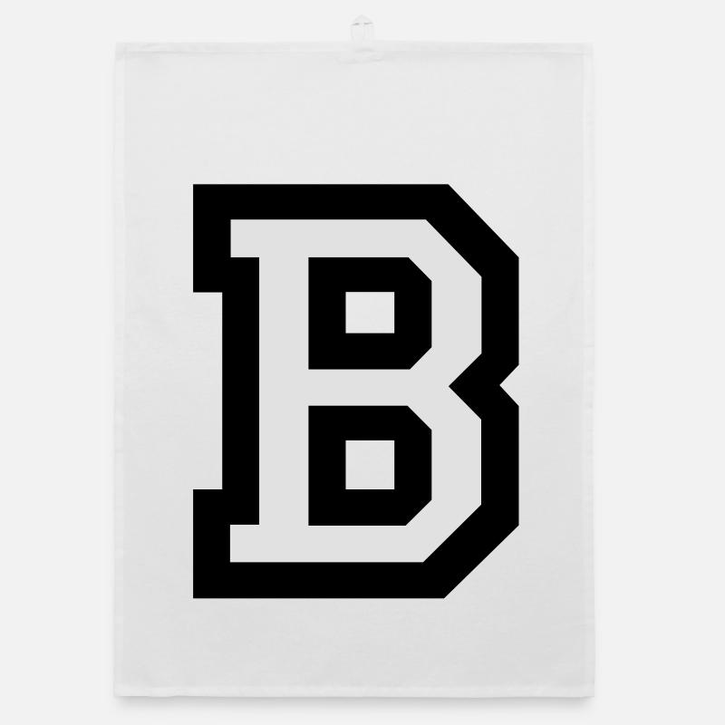 Buchstabe B - Organic Geschirrtuch - Weiß