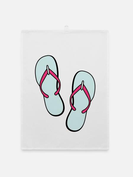 flip flops sommer beach strand party - Organic Geschirrtuch - Weiß - Vorne
