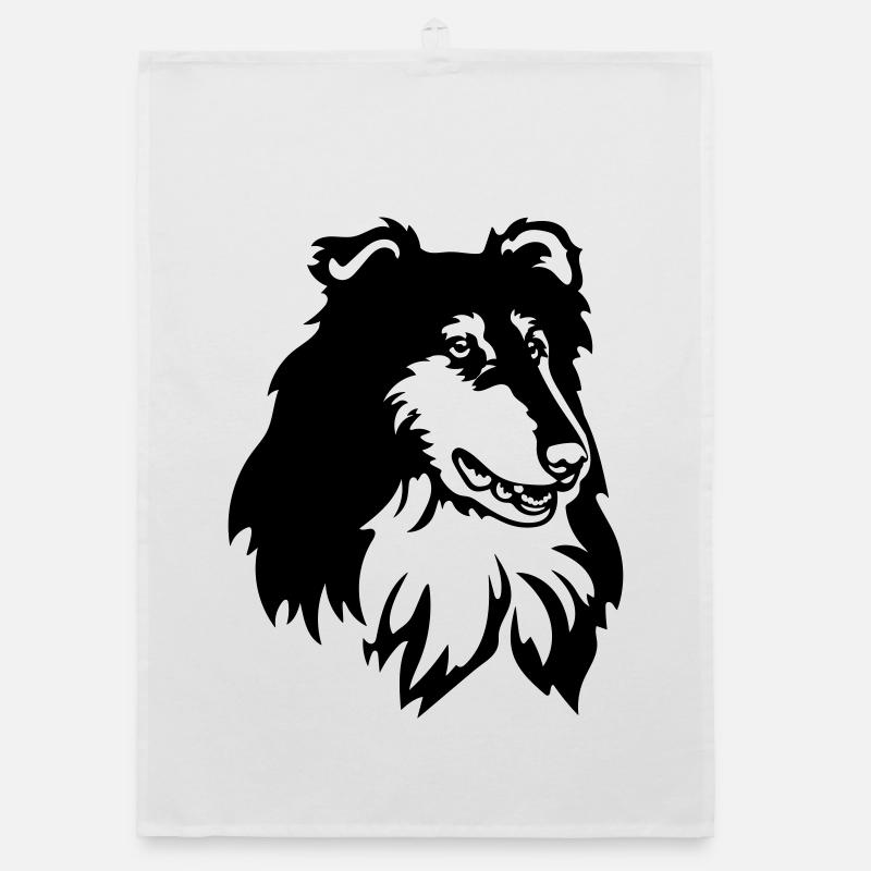 Collie Head Organic dish towel