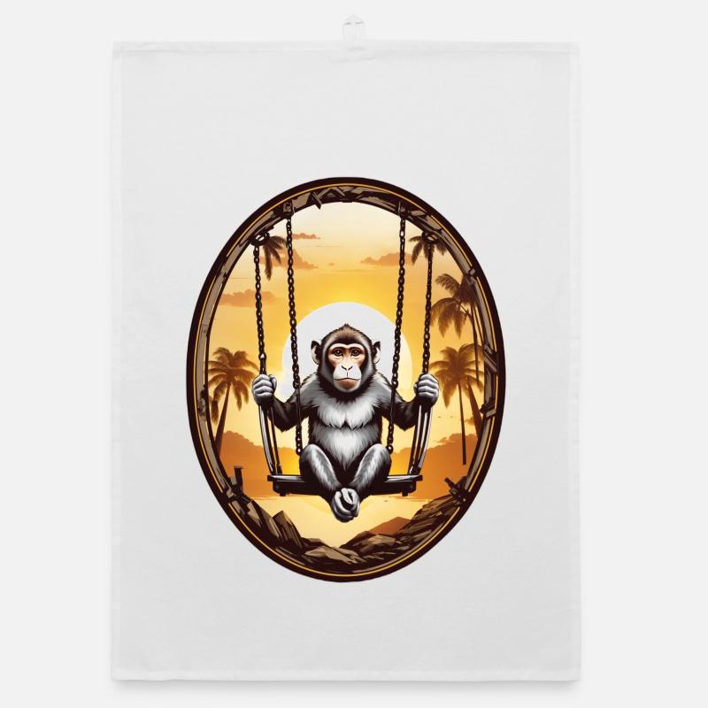 Singe sur balançoire Torchon bio