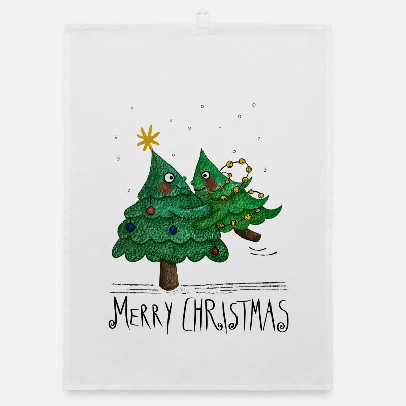Arbre de Noël Amour Joyeux Noël Torchon bio
