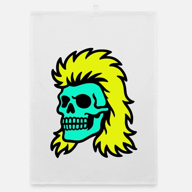 Vokuhila Skull Organic Geschirrtuch