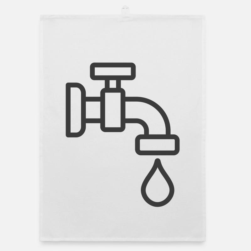 Wasserhahn mit Tröpfchensymbol Organic Geschirrtuch