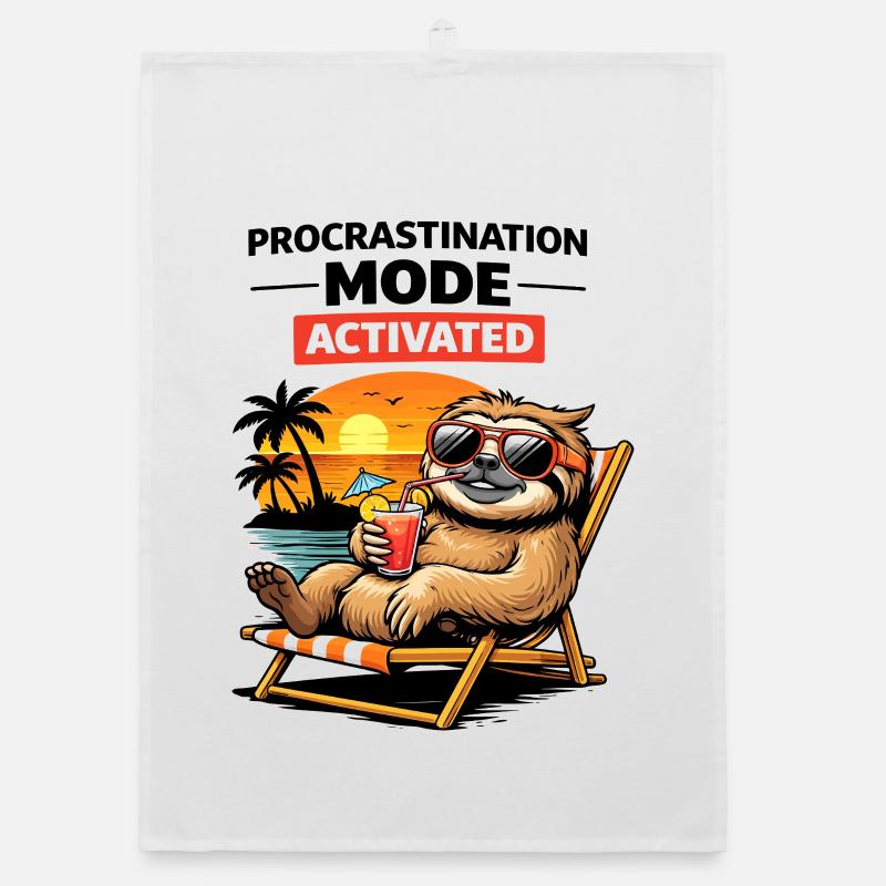 Activated Sloth Beach Chill Organic dish towel