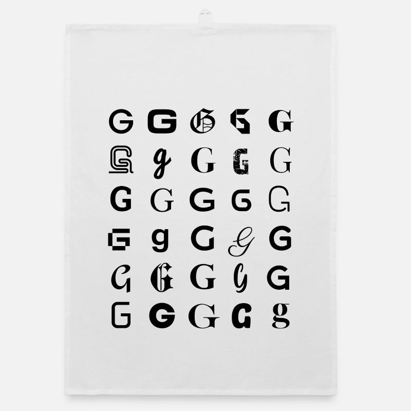 Typography G letter mosaic design Organic dish towel