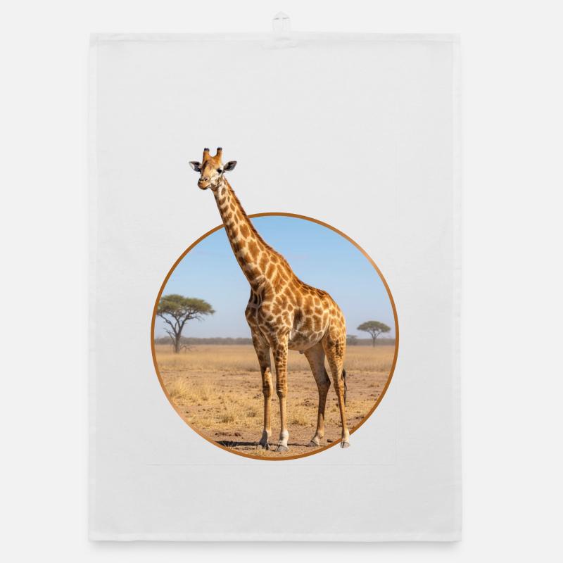 Création de t-shirt « Girafe » - Torchon bio - blanc