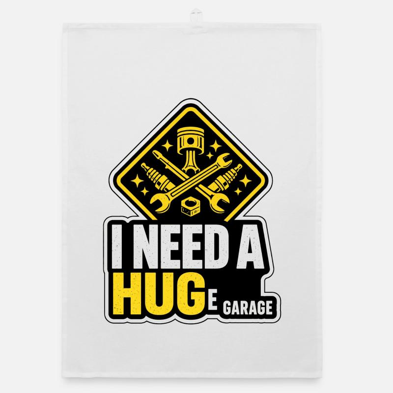 Need A Hug Huge Garage - Lustiger Schrauber Spruch Organic Geschirrtuch