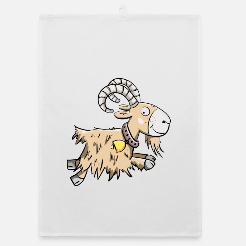 Erratic Goat I Aries I Goat Gift Organic dish towel