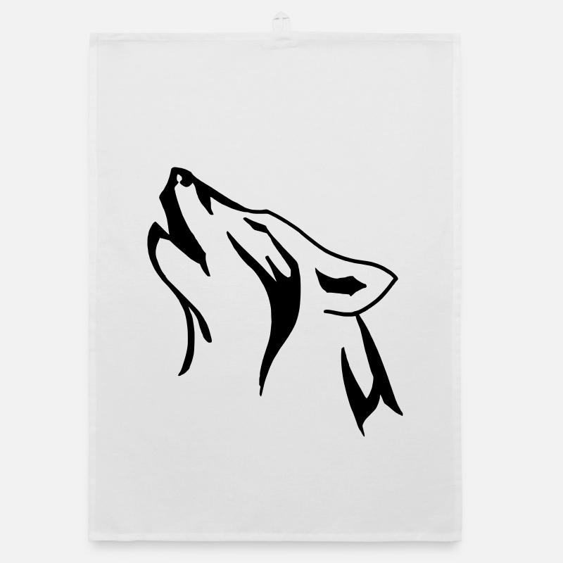 wolf head Organic dish towel