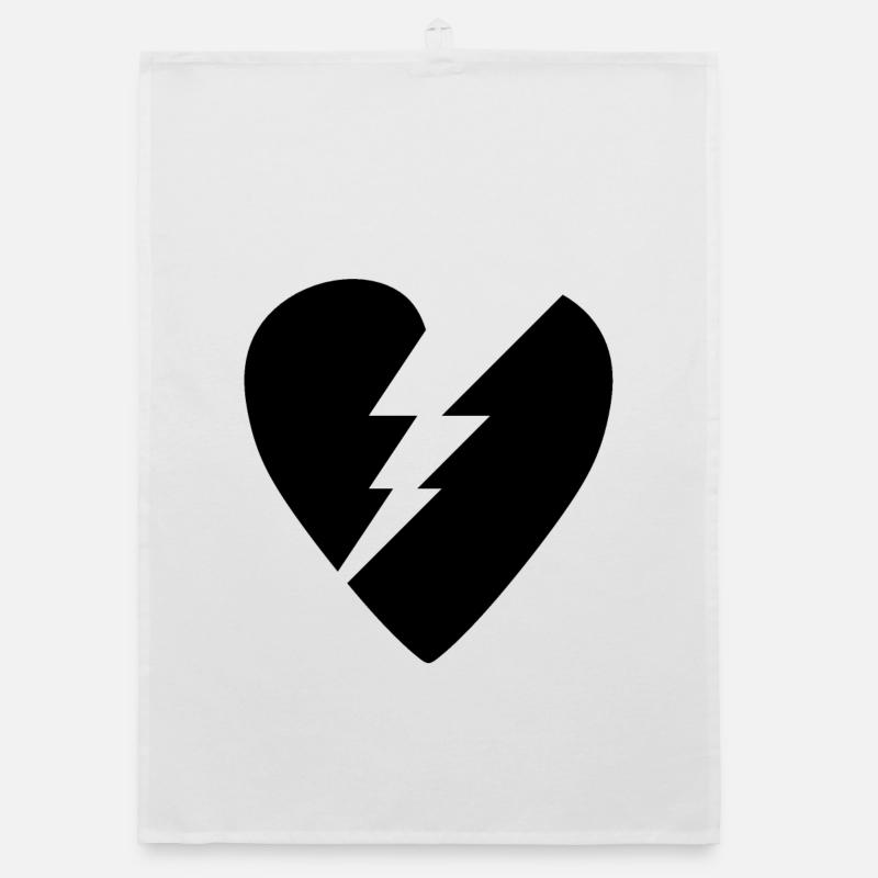 Black Broken Heart Organic dish towel