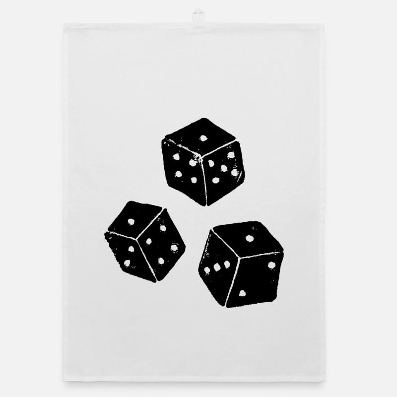 | de Chicago | Jeu de dés Chigg - Torchon bio - blanc