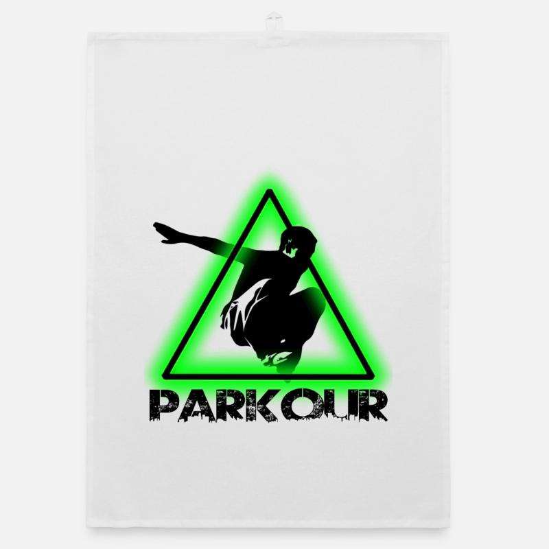 Parkour - Torchon bio - blanc
