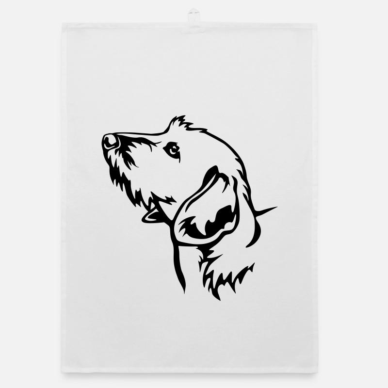 Dachshund head Organic dish towel