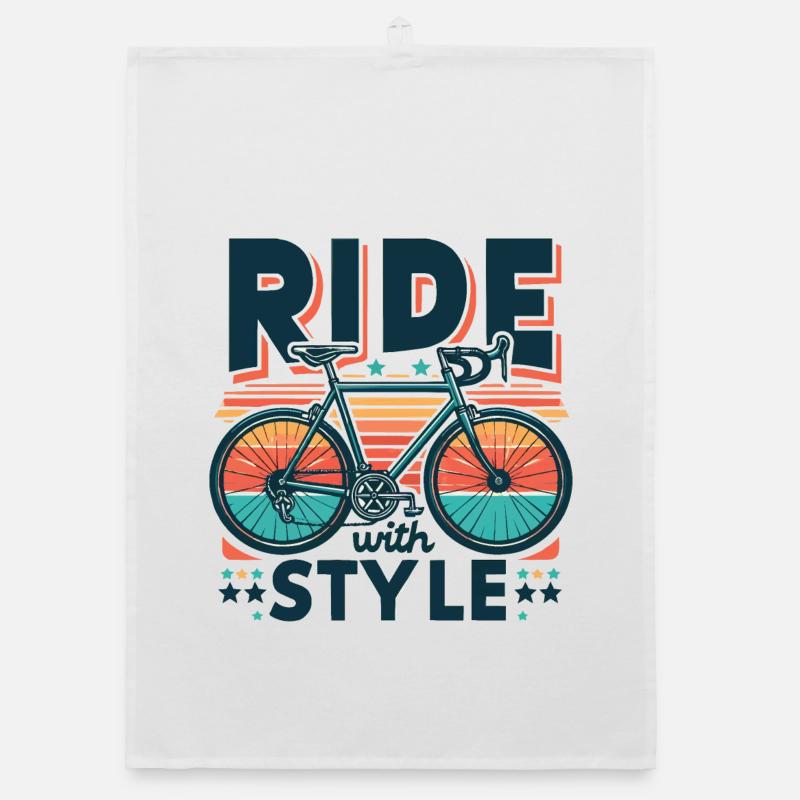 Ride with Style Bicycle Design Organic dish towel