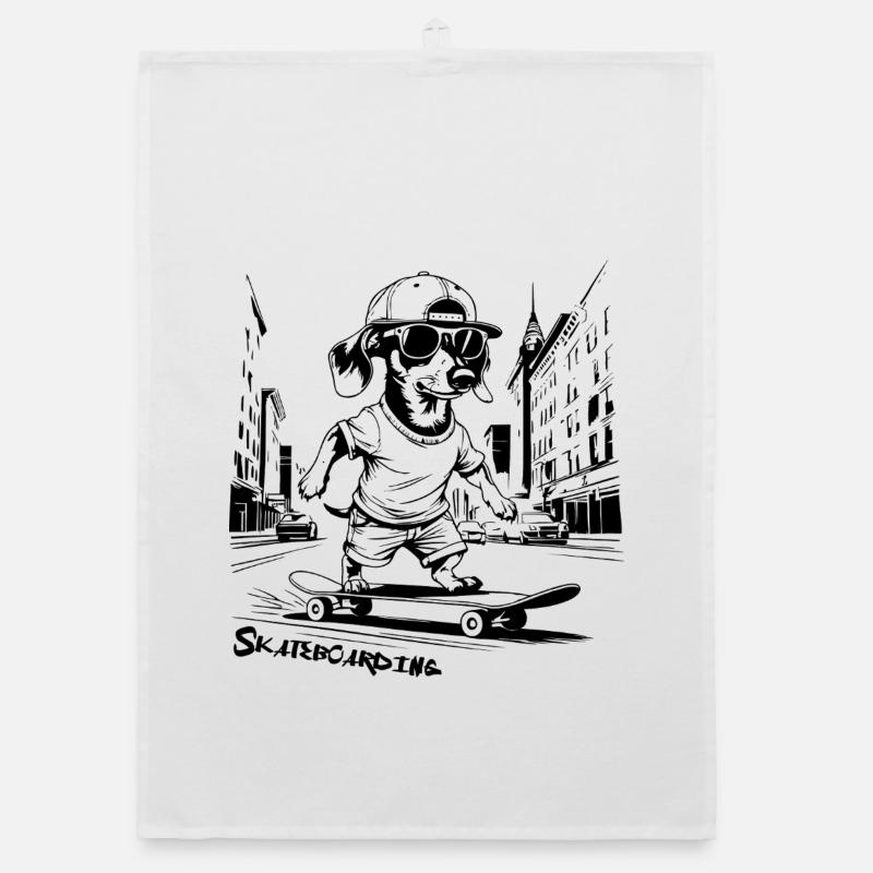 Planche à roulettes, Planche à roulettes - Torchon bio - blanc