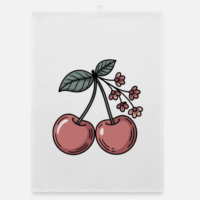 Fleurs de cerisier douces graphiques de cerisier Torchon bio