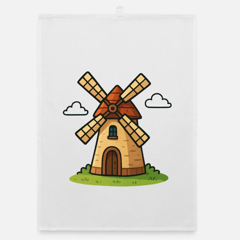 Märchenhafte Windmühle Organic Geschirrtuch