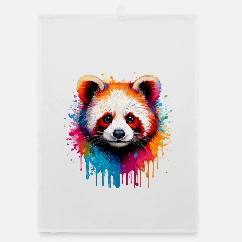 Explosion de Panda Aquarelle Torchon bio