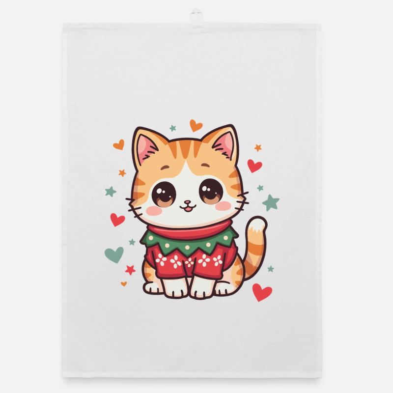 Chat de Noël Torchon bio