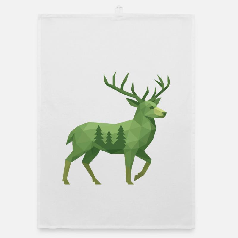 Geometric Deer Organic dish towel