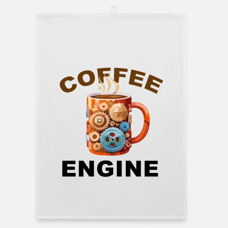Coffee Engine - Lustiger Kaffee Organic Geschirrtuch