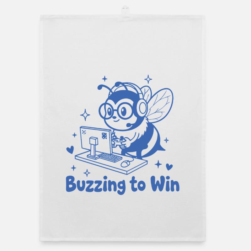 Gaming Bee on the PC Buzzing to Win Organic dish towel
