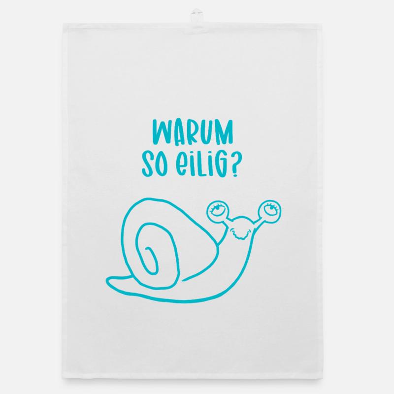 Relaxte Schnecke - Warum so eilig? Organic Geschirrtuch