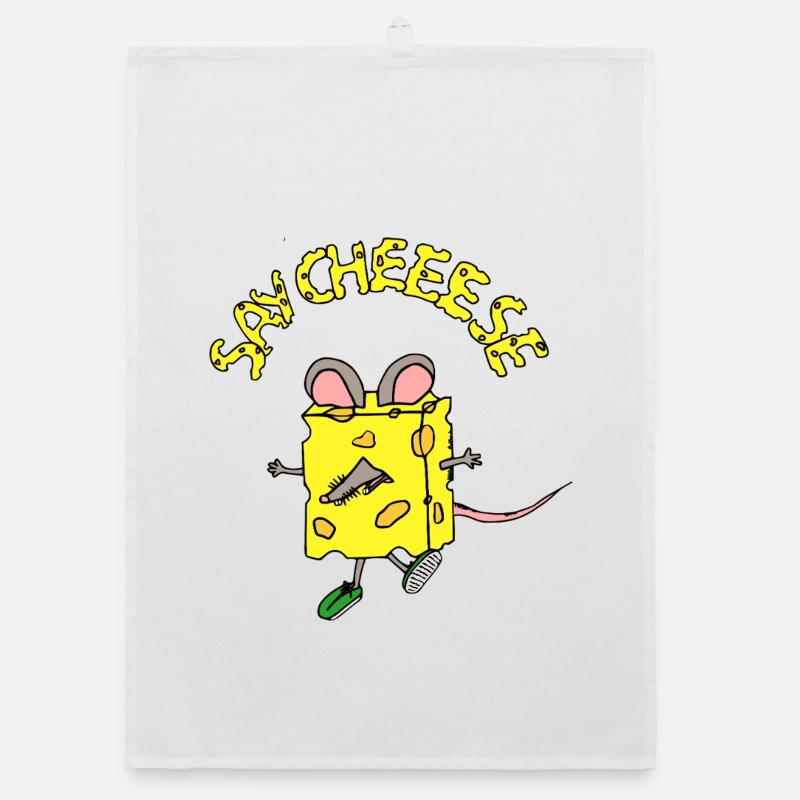 Käseheld im Comicstil Organic Geschirrtuch