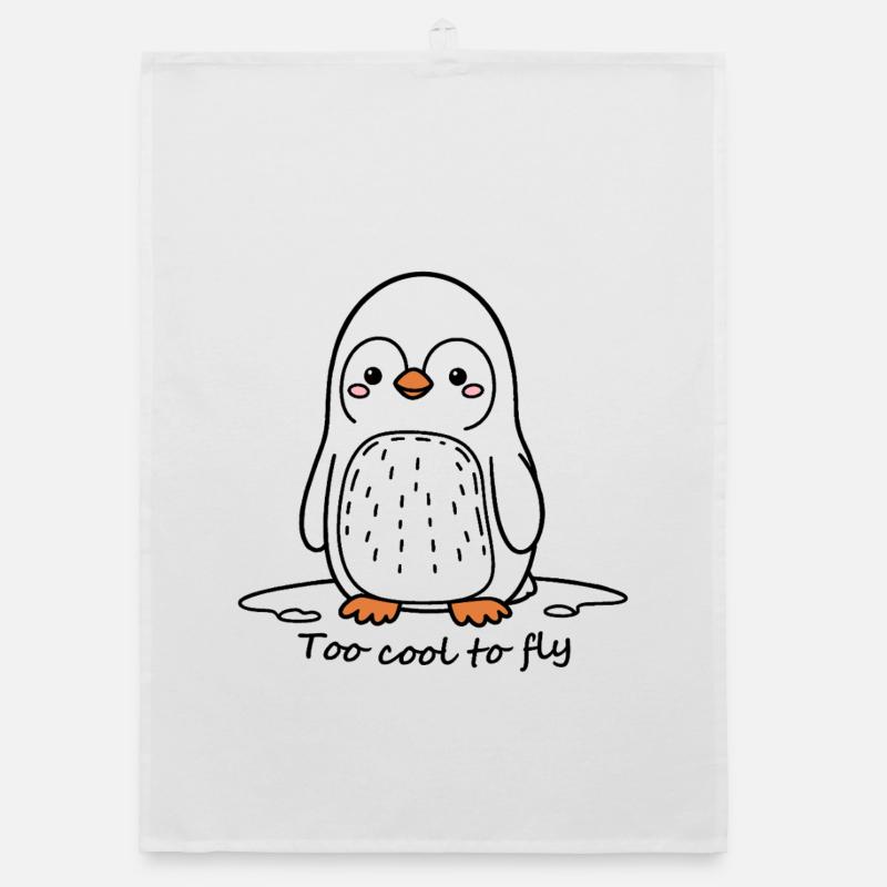 Penguin with Pink Cheeks Organic dish towel