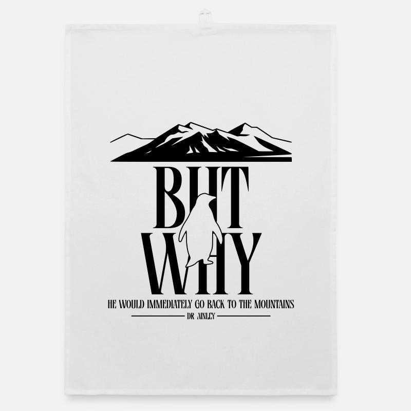 But Why Penguin Meme Minimalist Art Organic dish towel