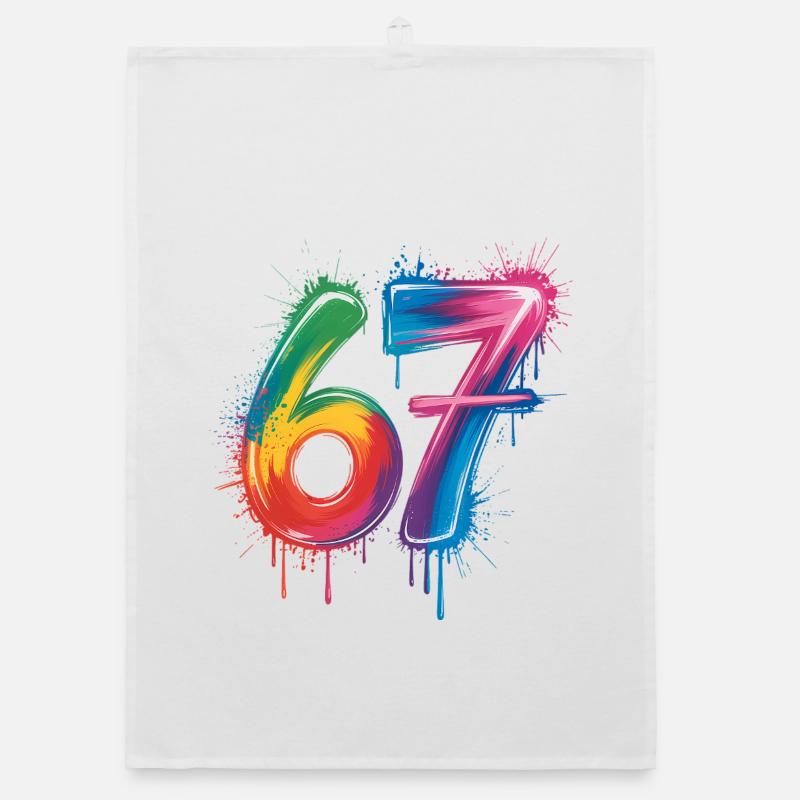 Sechs-Sieben-Farb-Spritzer Organic Geschirrtuch