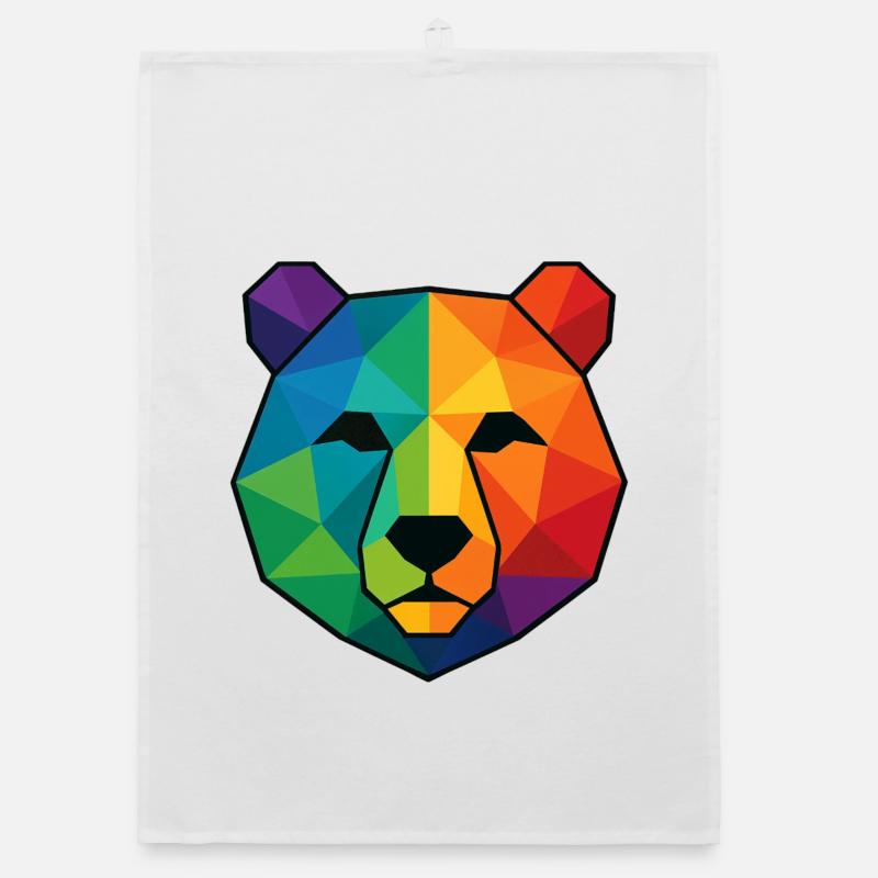 Bunte Pop-Art-Low-Poly-Bär Organic Geschirrtuch