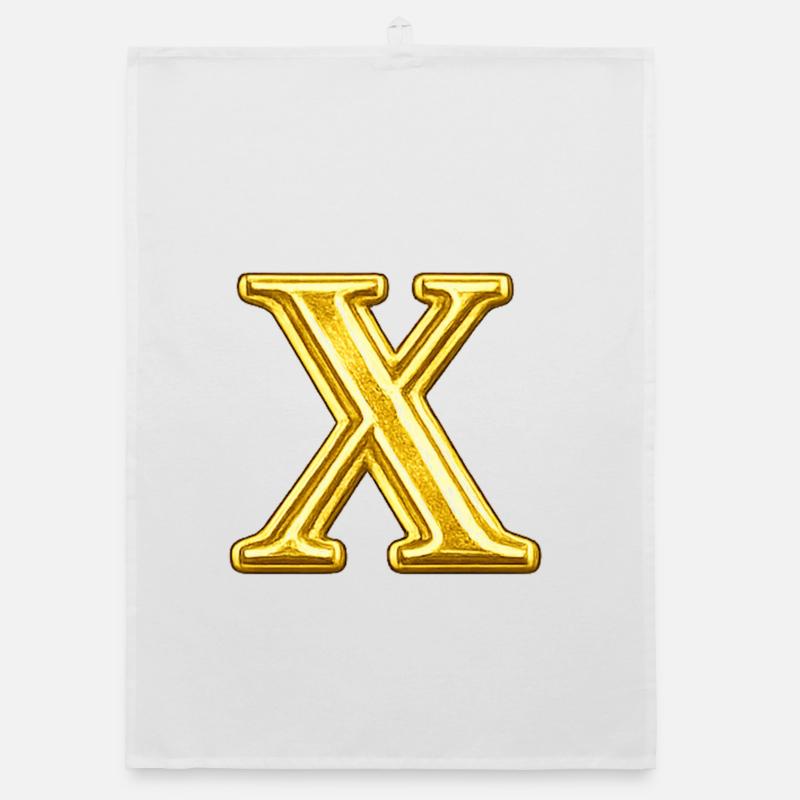Emblème du X doré Torchon bio