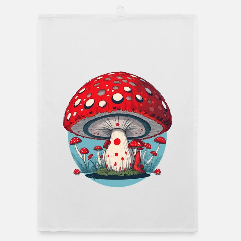 Red Mushroom - Toadstool - Lucky Mushroom Organic dish towel