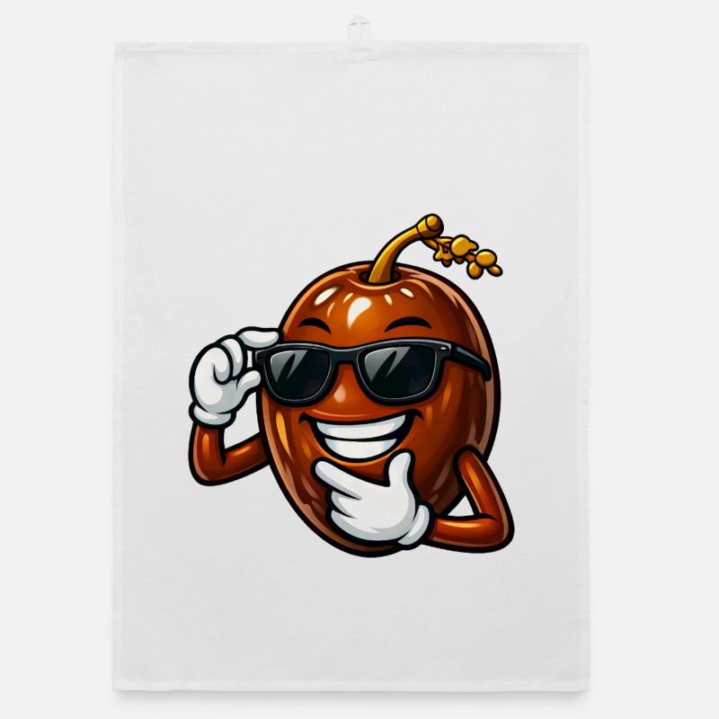 Cool Date Cartoon Comic Fruit Arabic Fruit Organic dish towel