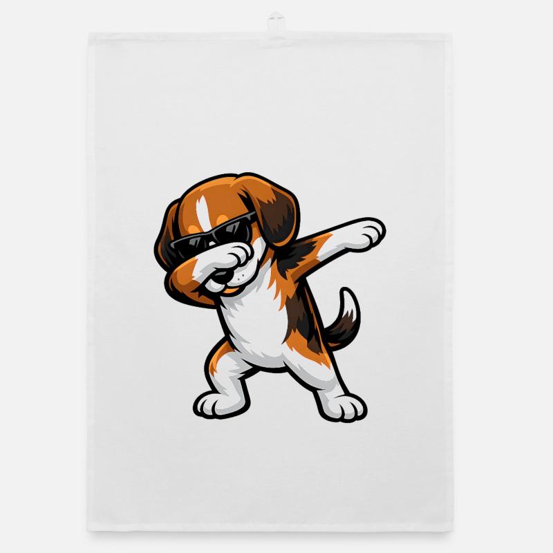 Dabbing Beagle Organic Geschirrtuch