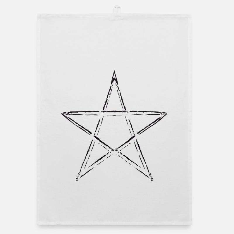 Pentagramm Stern Organic Geschirrtuch