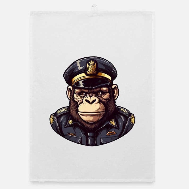 Monkey Policeman Organic dish towel