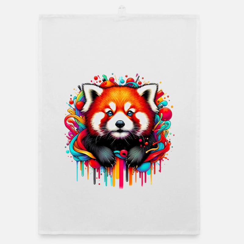 Red panda Organic dish towel